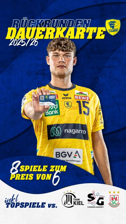 Die Rückrunden Dauerkarte der Löwen: 8 Spiele sehen - 6 bezahlen.