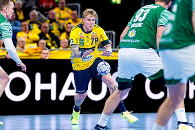 Edwin Aspenbäck im Spiel gegen die Füchse Berlin. 