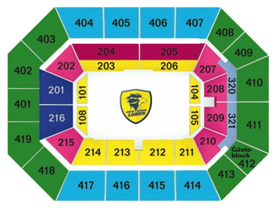 Der Saalplan der SAP Arena.