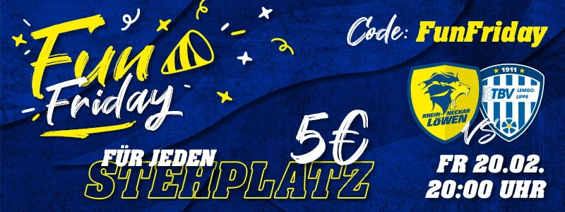 Fun Friday: 5€ im Stehplatz beim Spiel gegen Lemgo