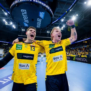 Jubel von Sebastian Heymann und Edwin Aspenbäck.