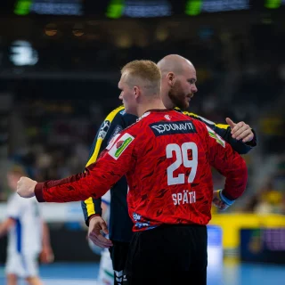 Jubel zwischen Mike Jensen und David Späth.