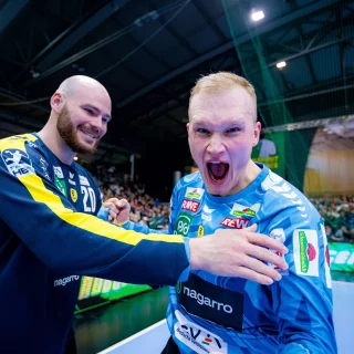 Mike Jensen und David Späth jubeln.