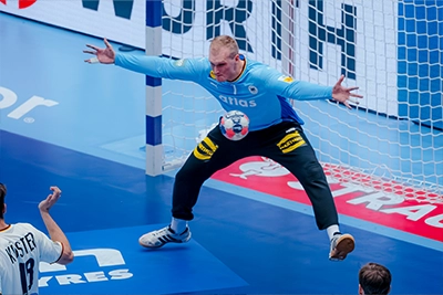 David Späth bei der Handball-EM. 