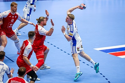 Haukur Thrastarson bei der Handball-EM.
