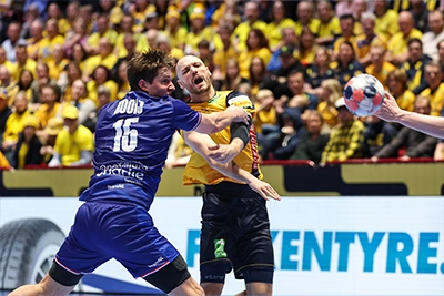 Lukas Sandell bei der Handball-EM 2026.