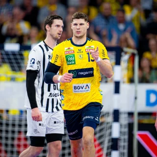 Sebastian Heymann beim Laufen im Heimspiel gegen den THW