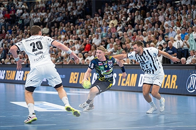 Haukur Thrastarson im Hinspiel in Kiel.