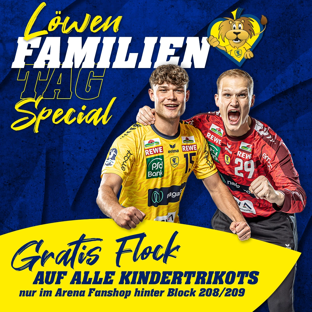 Angebot in der Arena beim Heimspiel gegen Wetzlar: Gratis Flock auf alle Kindertrikots.