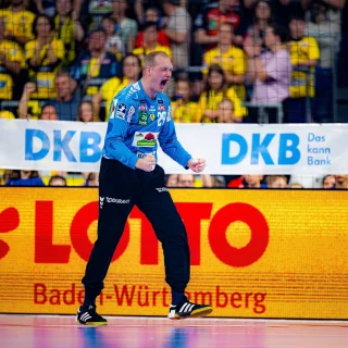 Jubel von David Späth nach seiner Parade.