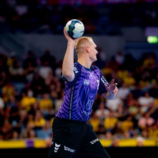 David Späth beim werfen bei THE FINAL ROAR.