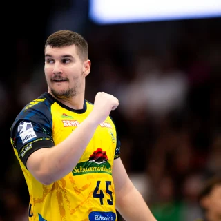 Jaganjac jubelt beim Spiel gegen Göppingen.