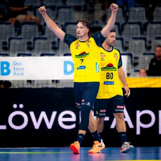 Robert Timmermeister beim Jubeln im Spiel gegen Gummersbach.