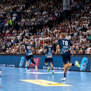 Löwen im Spiel gegen den THW Kiel.