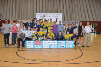 Die B-Junioren der Rhein-Neckar Löwen feiern ihren Titel beim HandballCup.